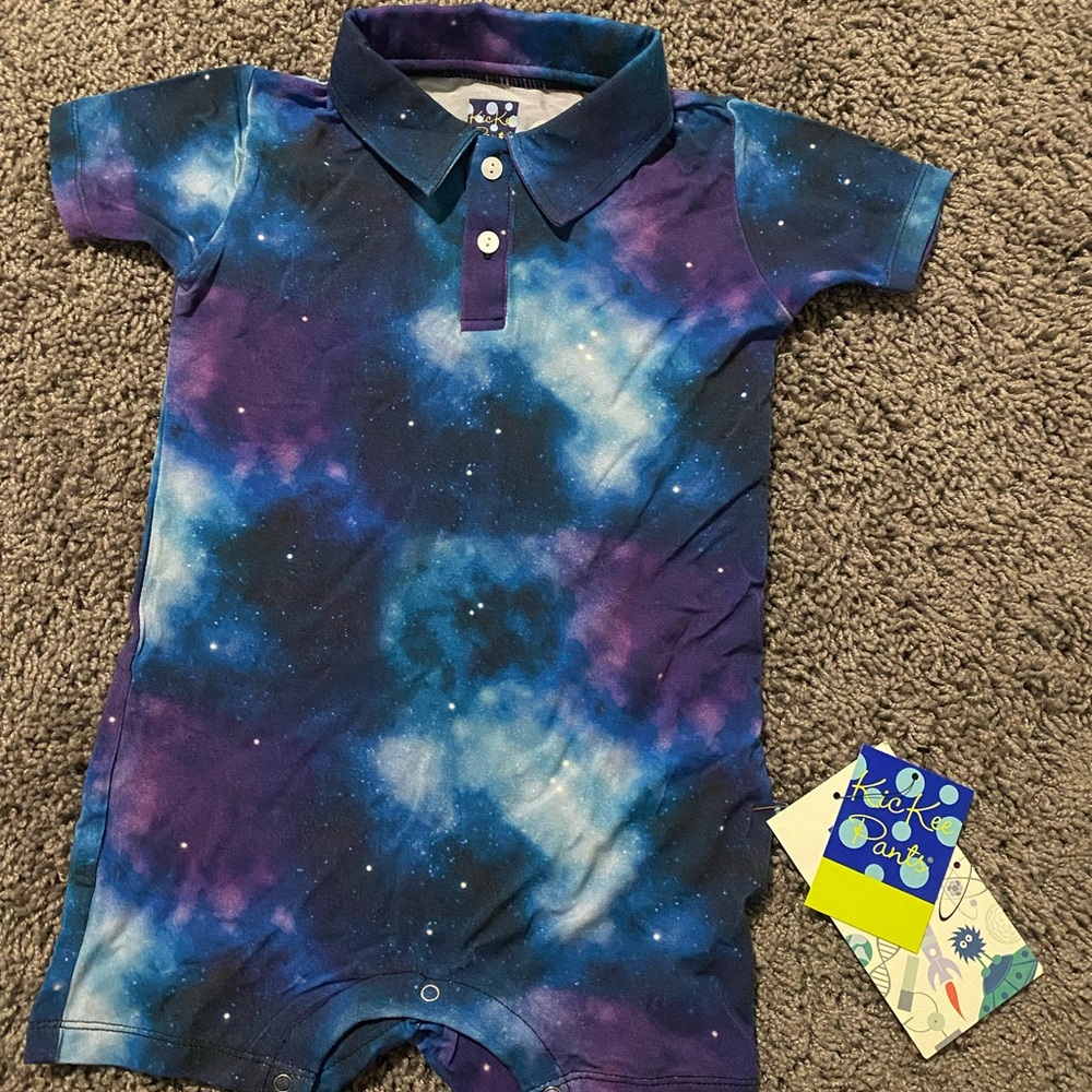 Kickee pants shirt sleeve polo romper 18-24mo